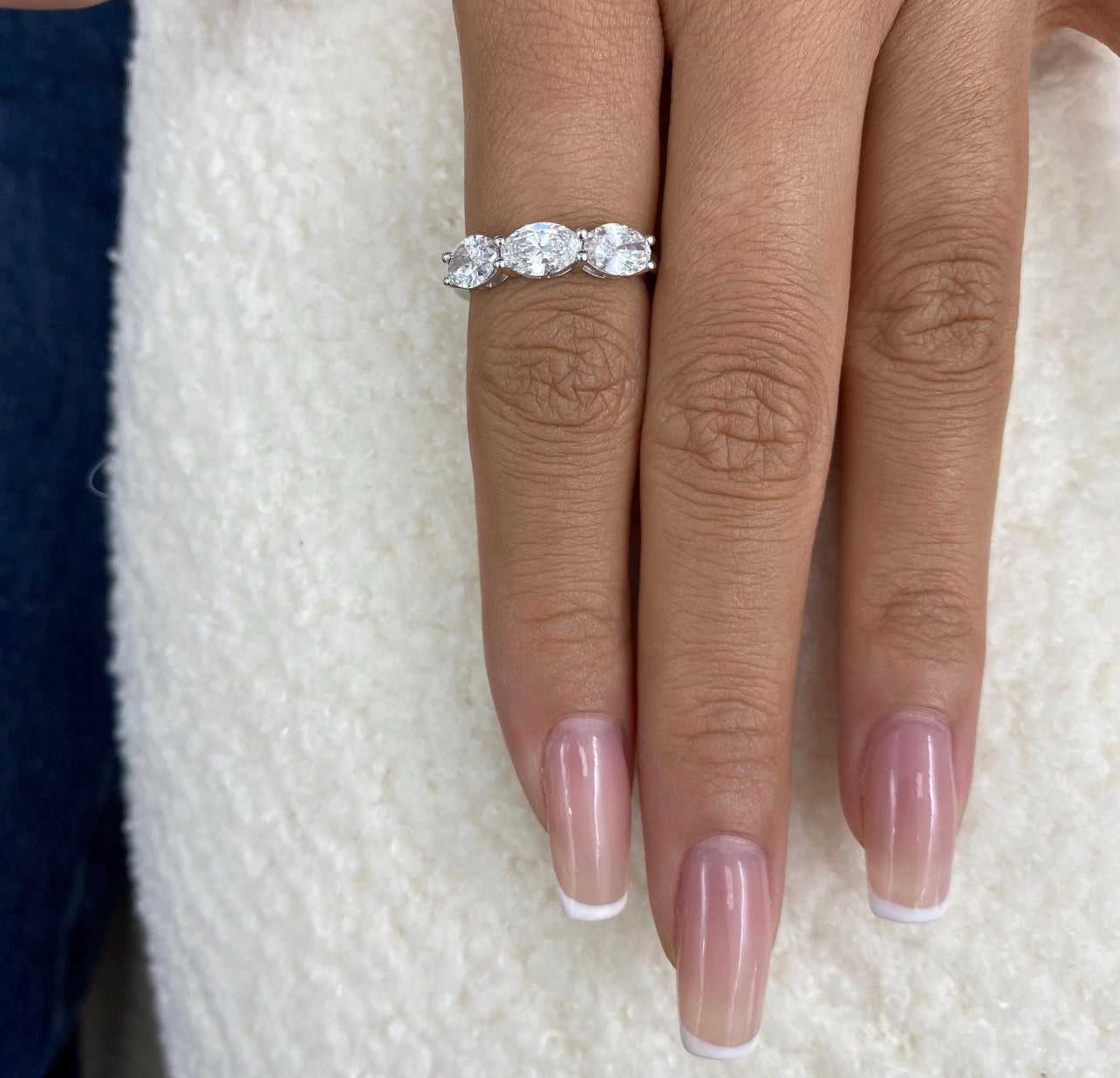 1.80ct Oval 3-Stone Wedding Ring