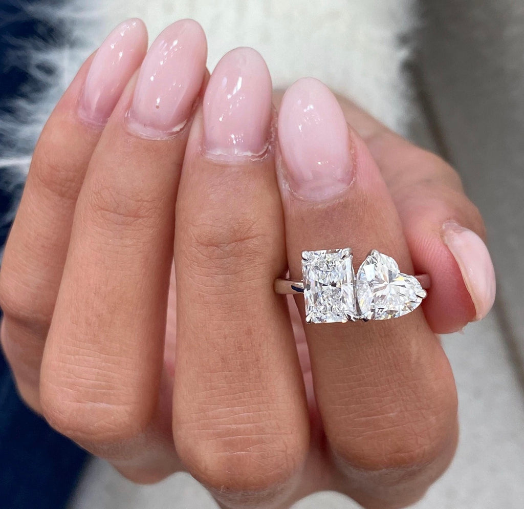 2.10ct Heart & Radiant Toi et Moi Ring