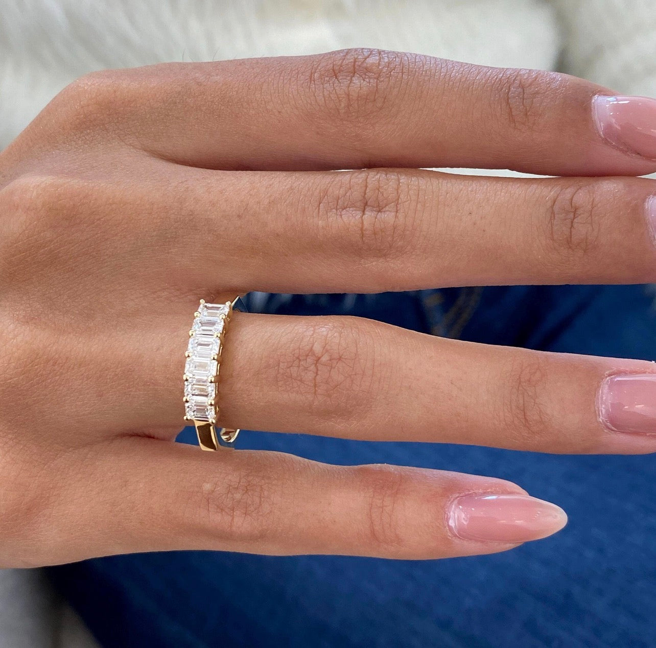 1.20ct Emerald Cut Wedding Band