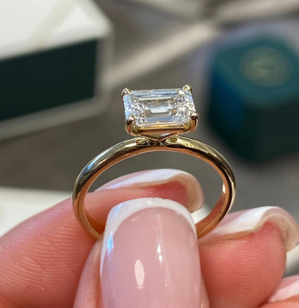 1.00ct Emerald East West Set Proposal Ring