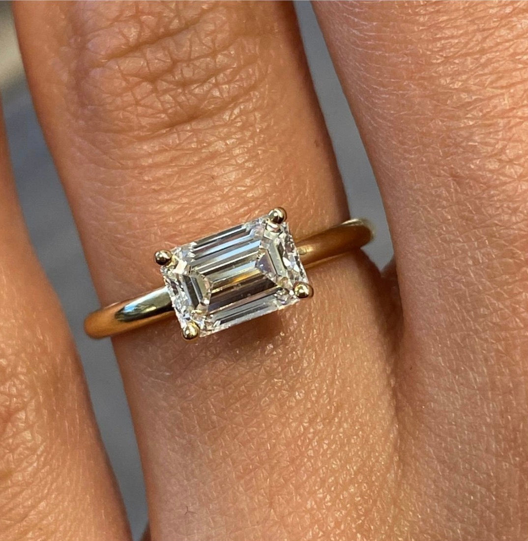 1.00ct Emerald East West Set Proposal Ring