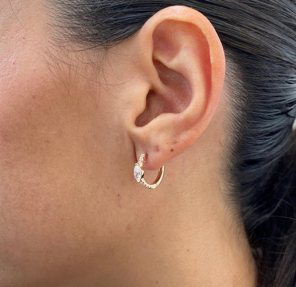 0.70ct Marquise Cut Hoop Earrings