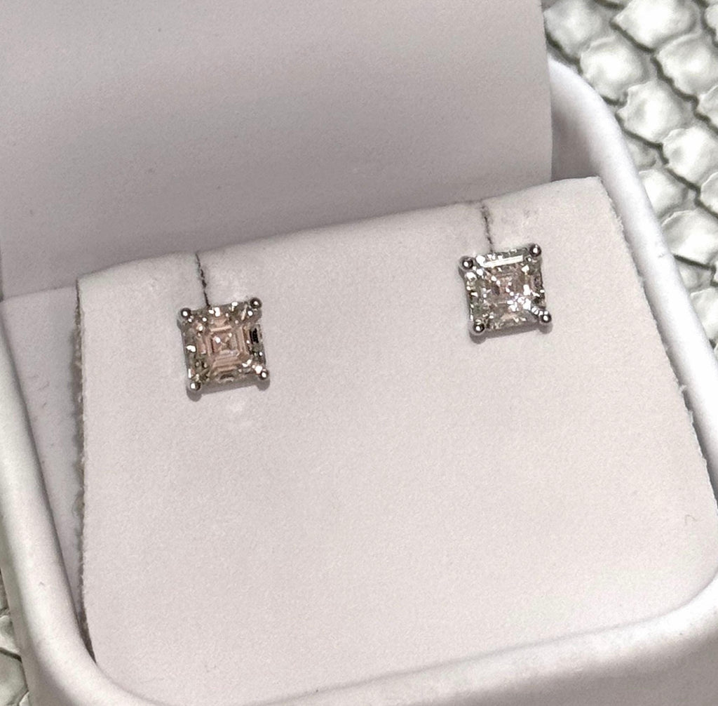 2ct Asscher Cut Stud Earrings