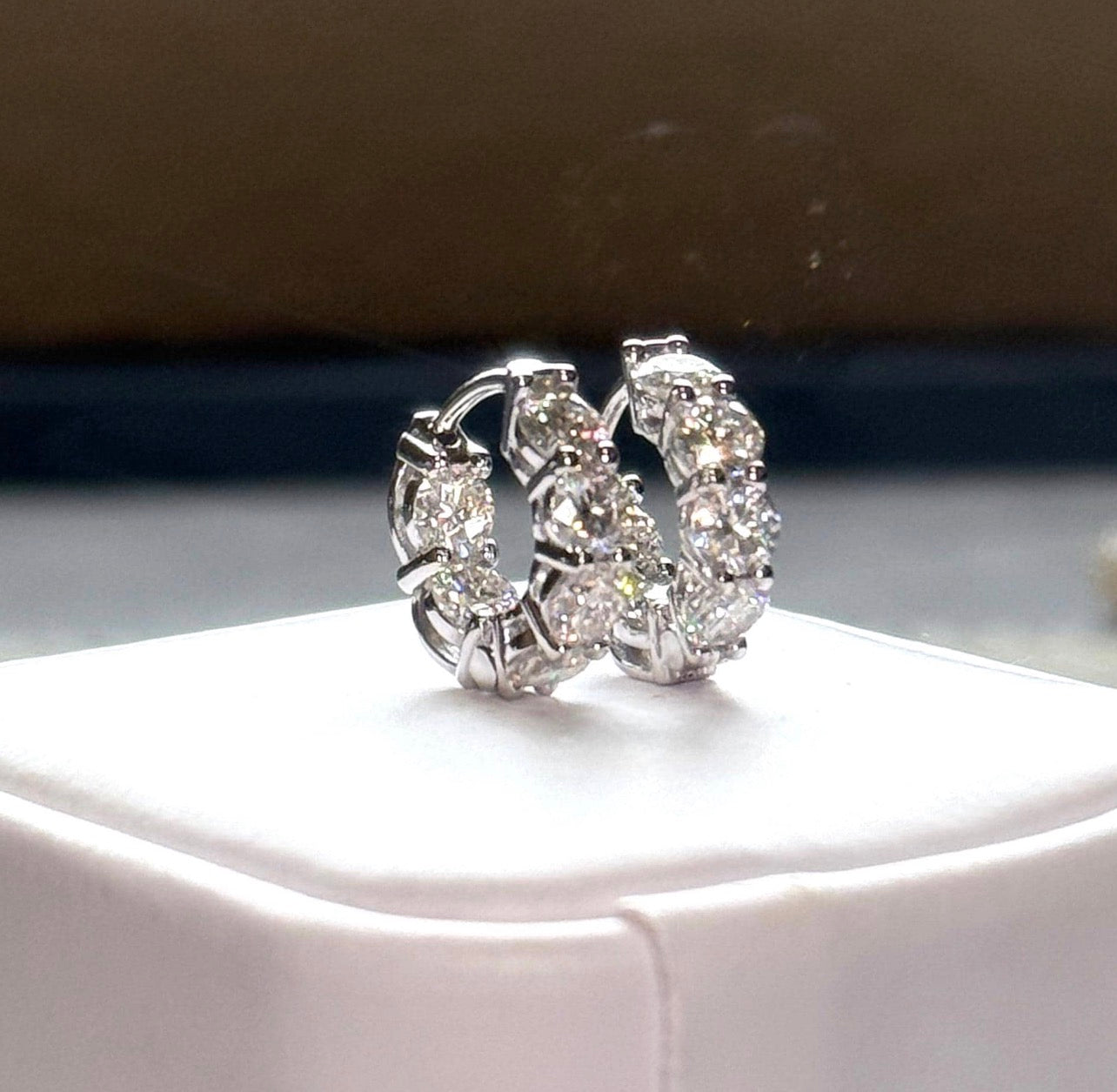 Cushion Cut Inside Out Huggies Earrings