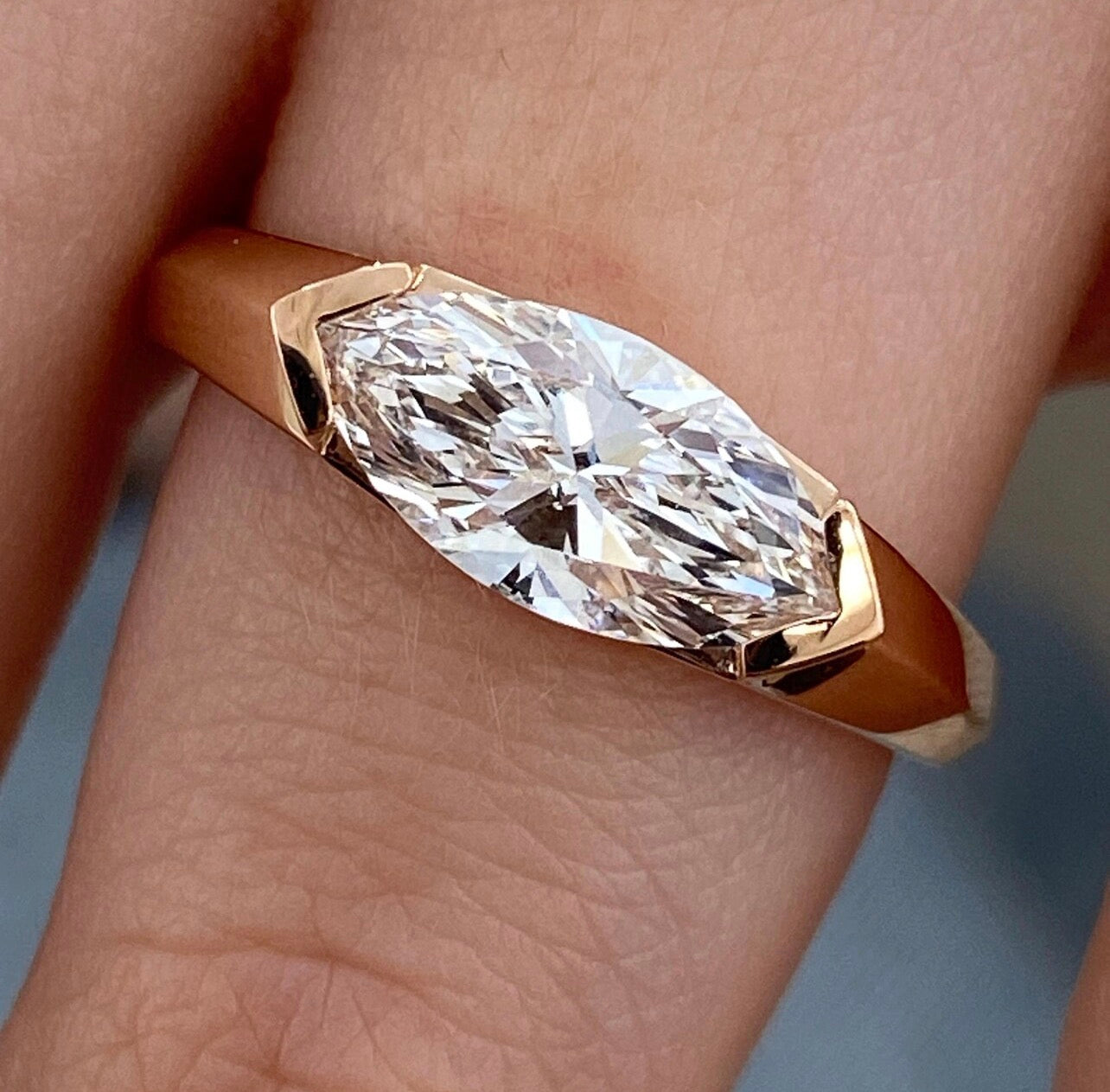 1ct Marquise Cut Solitaire Ring