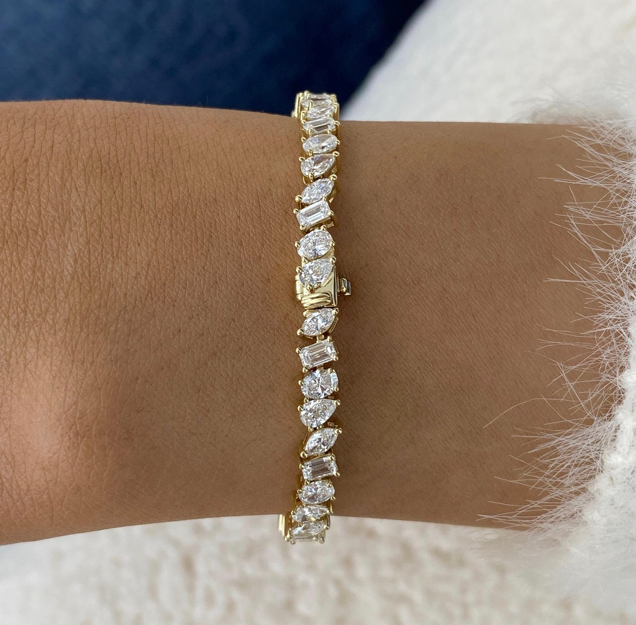 7ct Mixed Shaped Tennis Bracelet