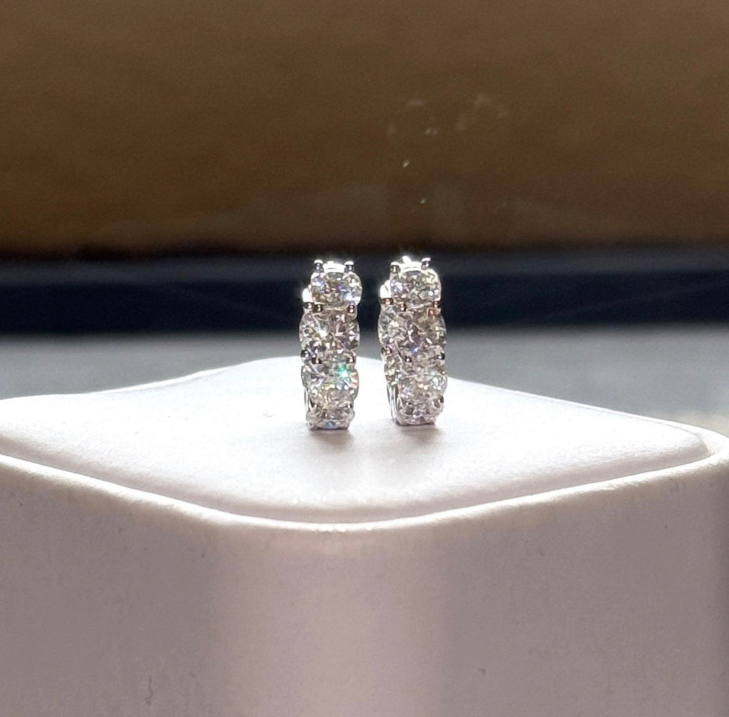 Cushion Cut Inside Out Huggies Earrings