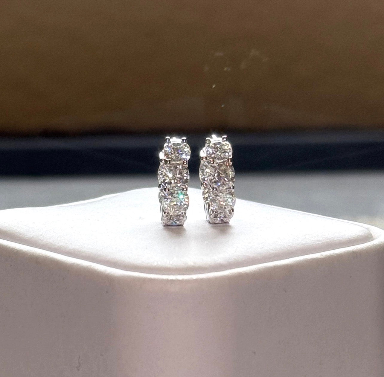 Cushion Cut Inside Out Huggies Earrings