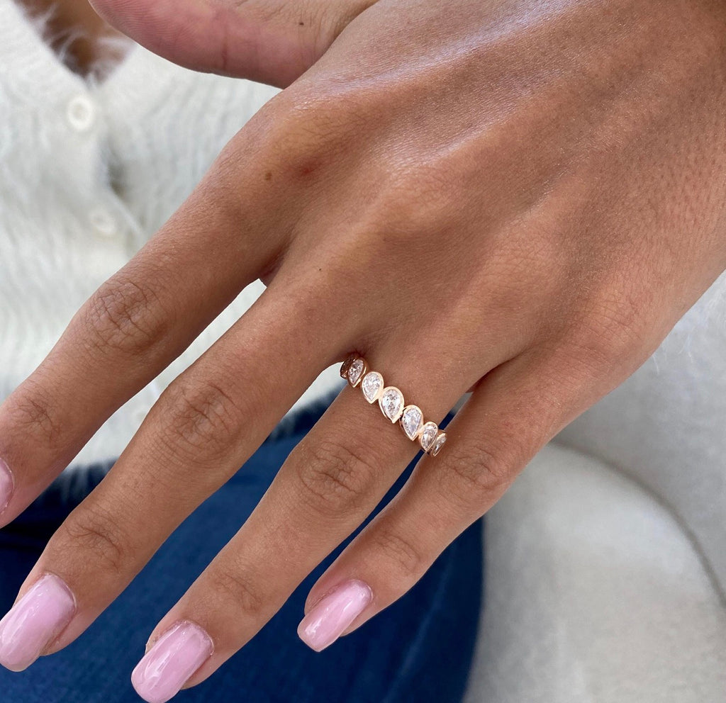1.00ct Pear Cut Bezel Set Ring