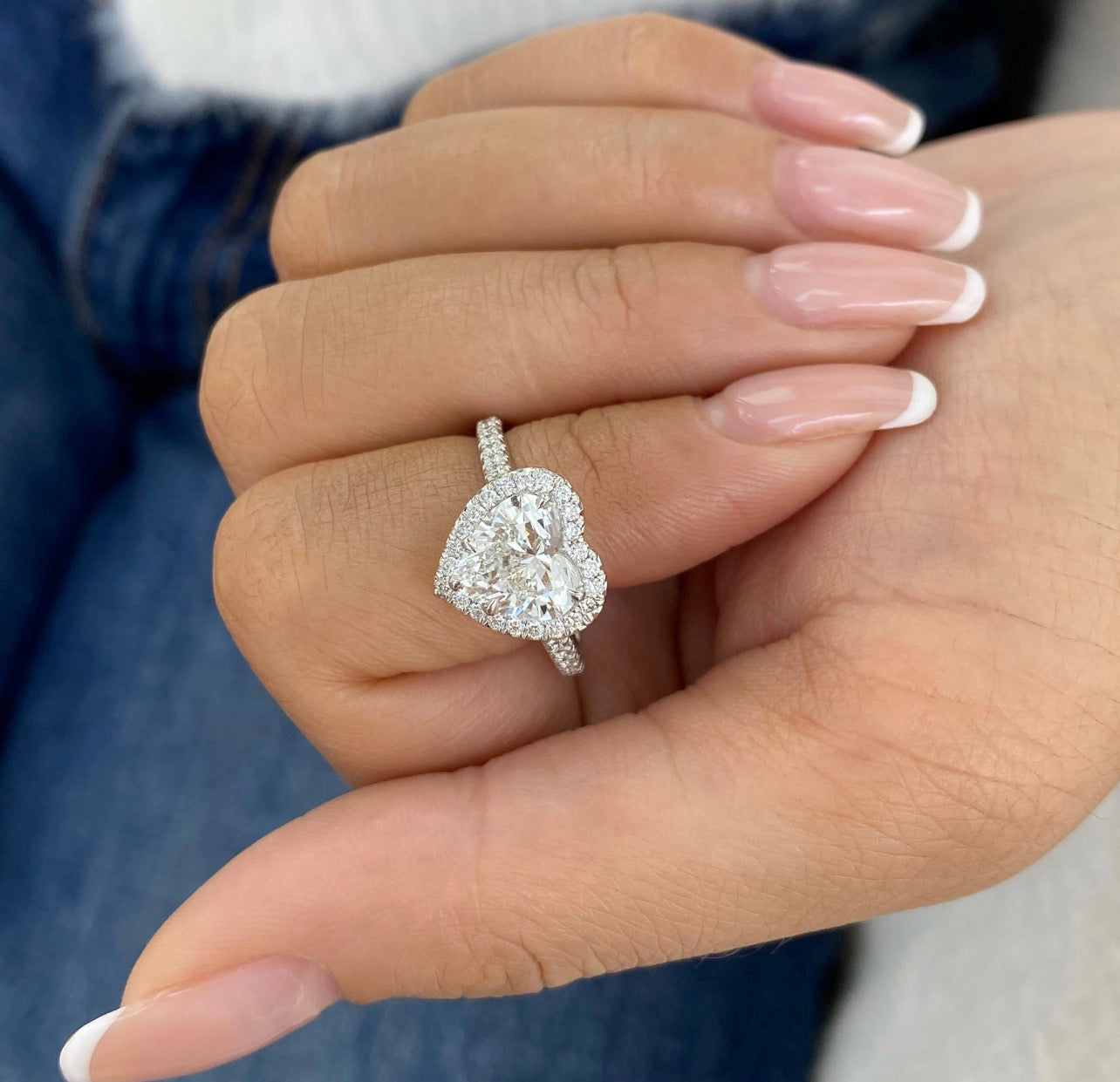 2.50ct Heart Cut Halo Ring