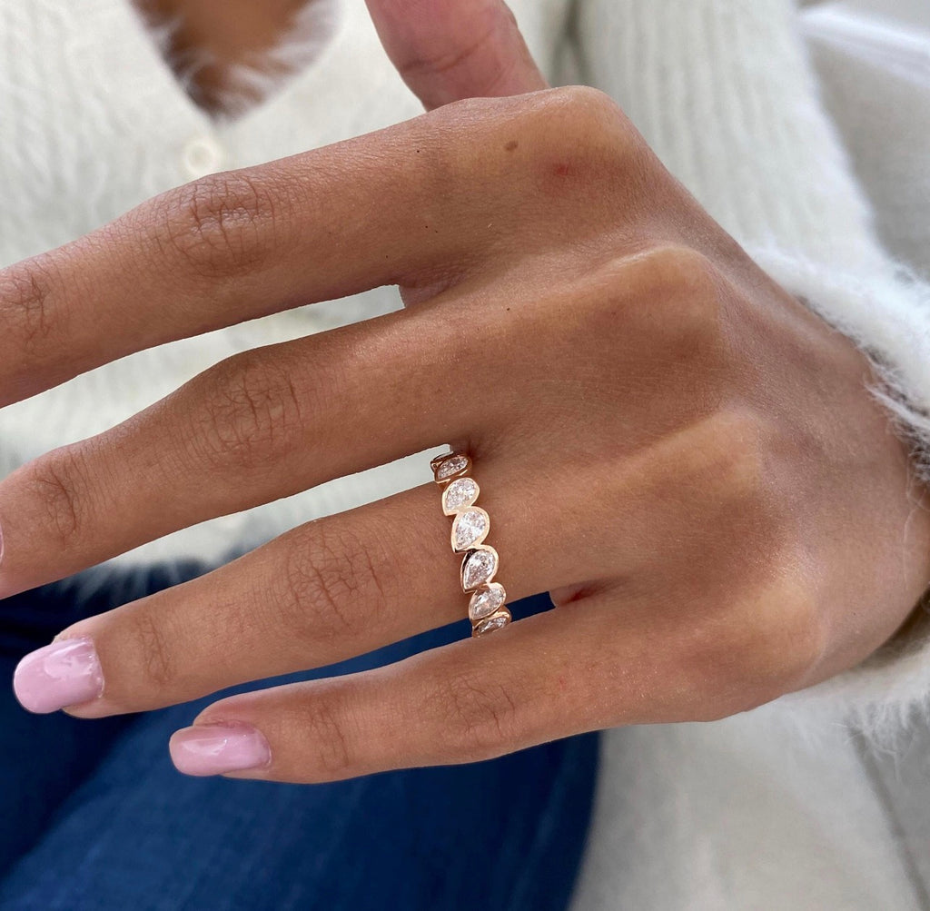 1.00ct Pear Cut Bezel Set Ring