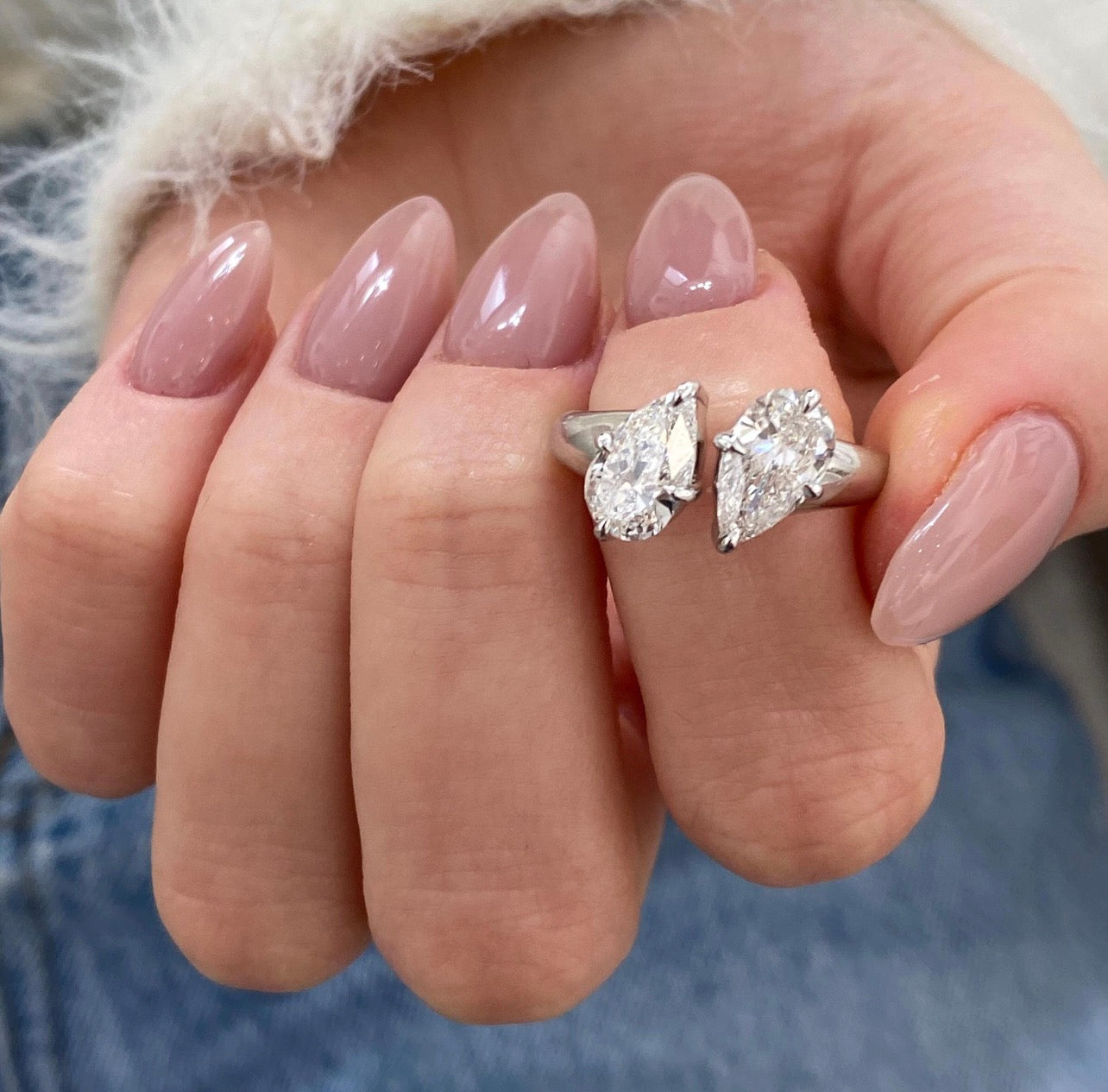 2.00 Pear Cut Two-Stone Ring