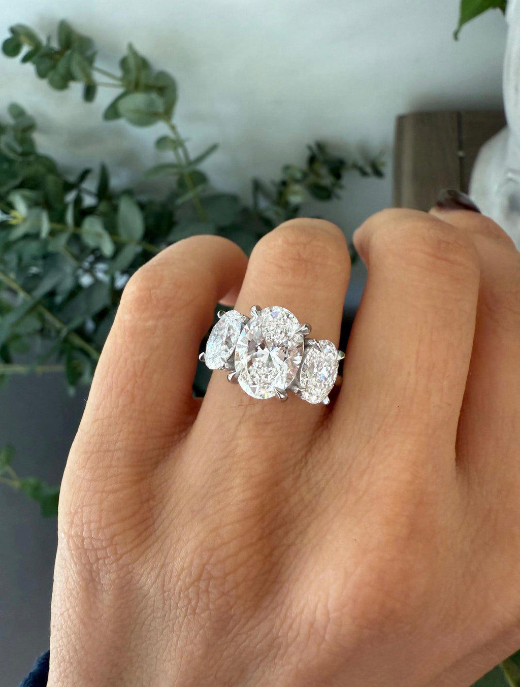 5.25ct Oval 3-stone Engagement Ring