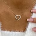 1ct Round & Baguette Cut Heart Necklace