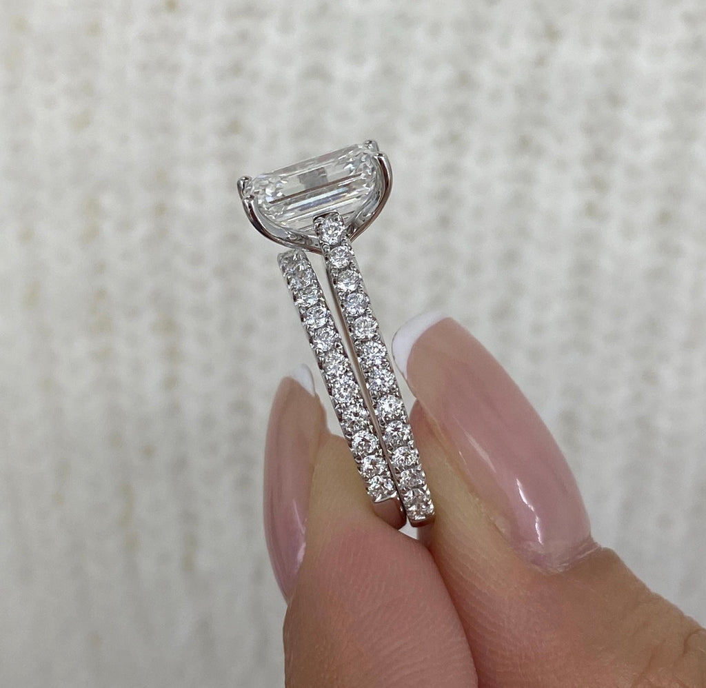 1.50ct Emerald Cut Ring with Wedding Band