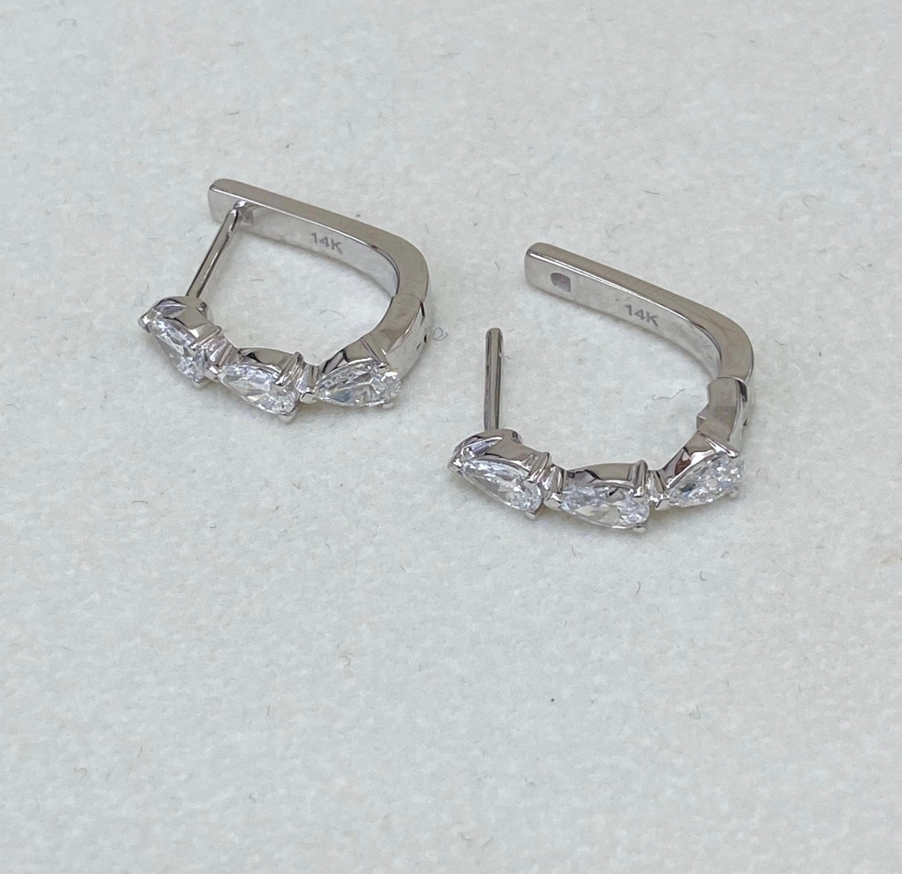 1.50ct Pear Cut Hoop Earrings