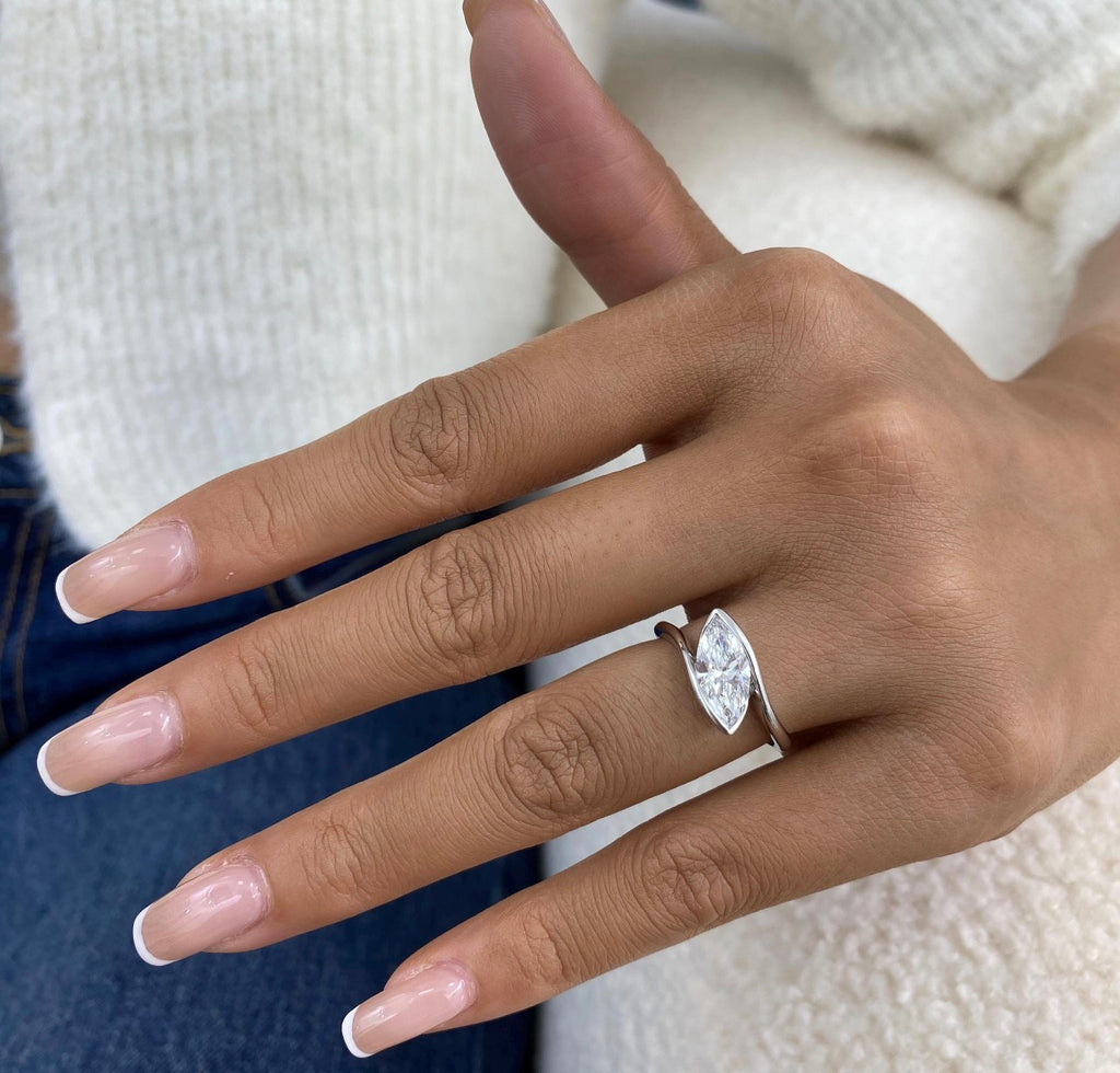 1.50ct Marquise Cut Bypass Set Ring