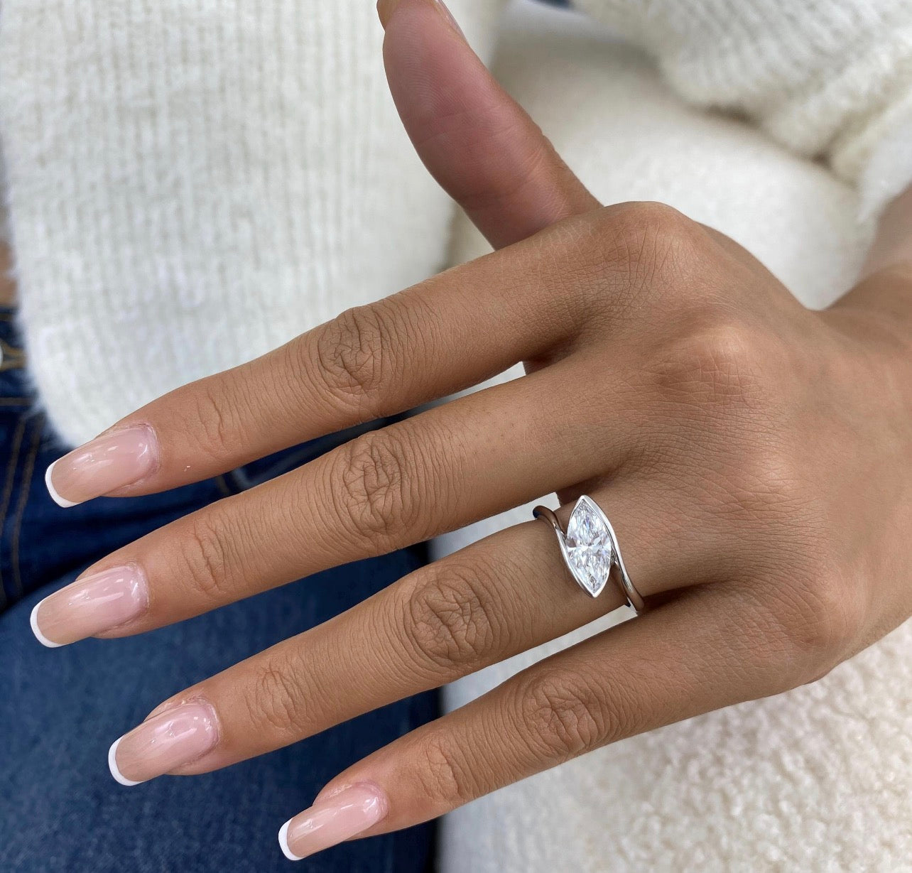 1.50ct Marquise Cut Bypass Set Ring