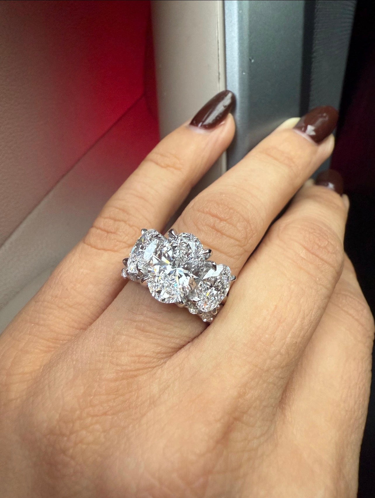 5.25ct Oval 3-stone Engagement Ring