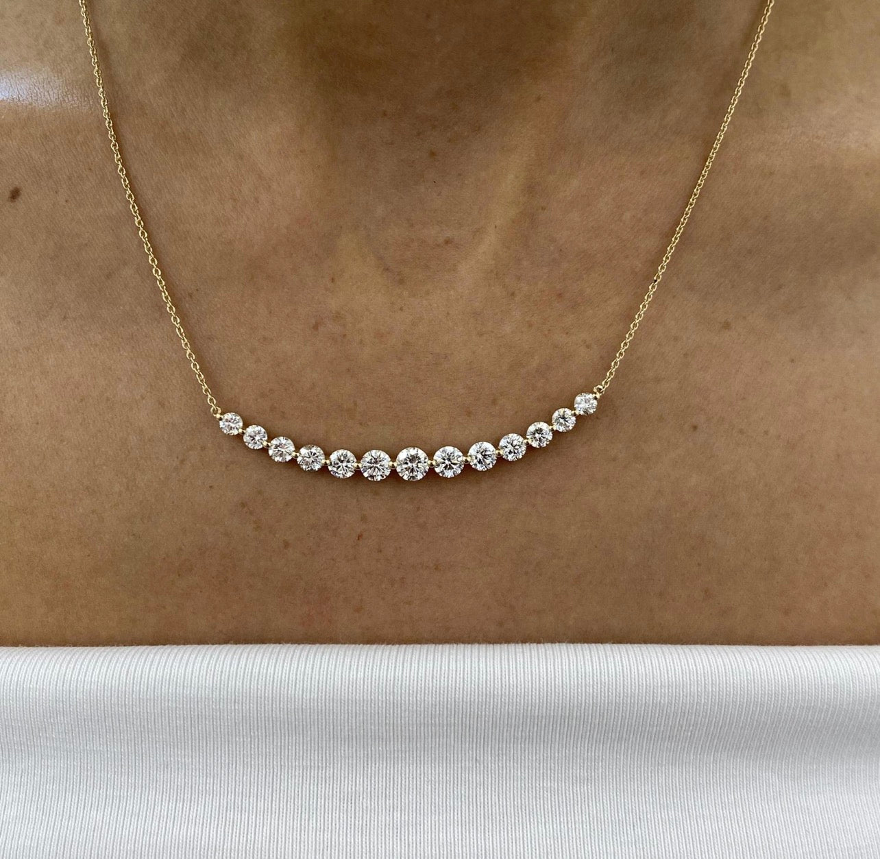3.2ct Round Cut Diamond Necklace