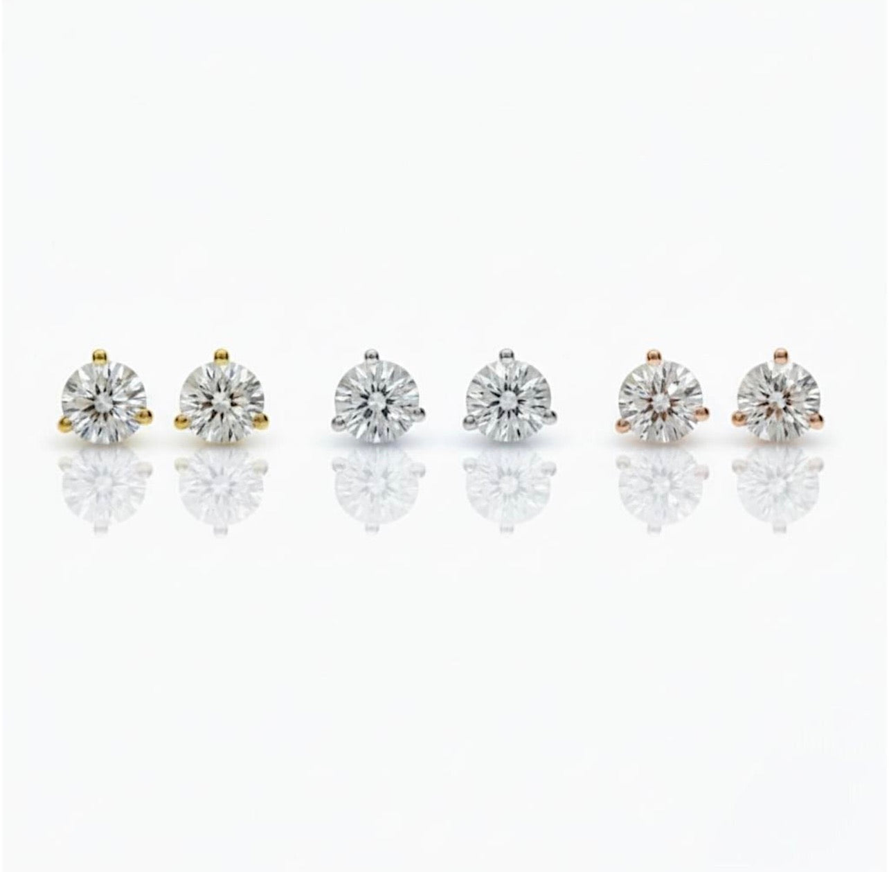 1ct Round Cut Stud Earrings