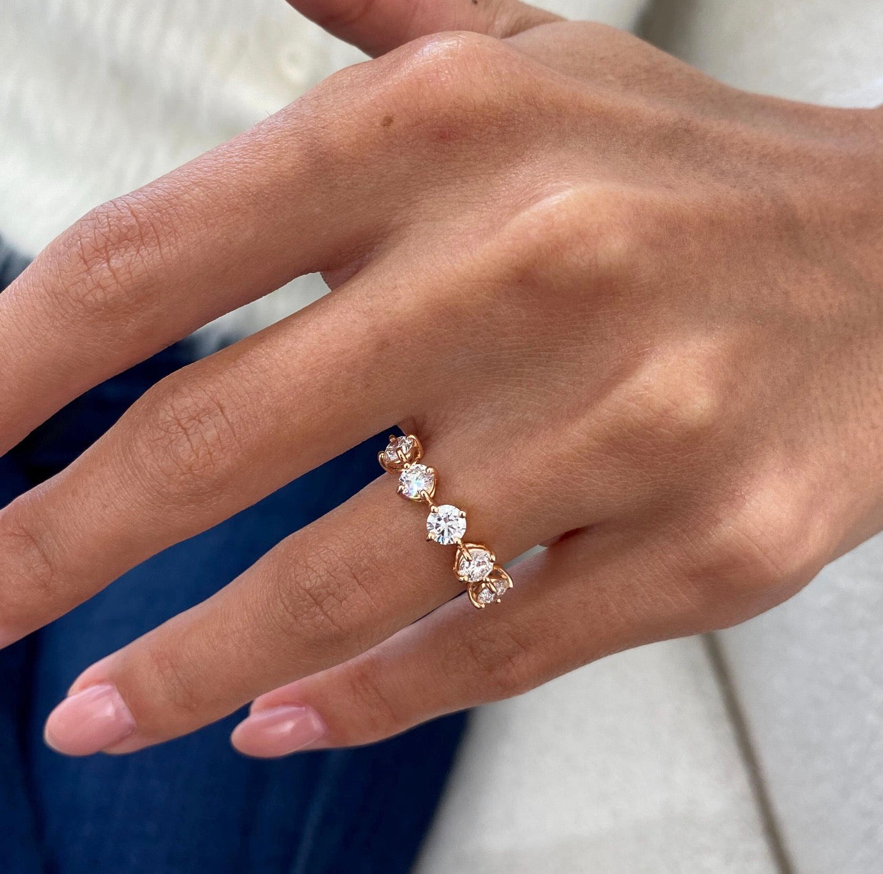 1.25ct Round Cut Diamond Wedding Band