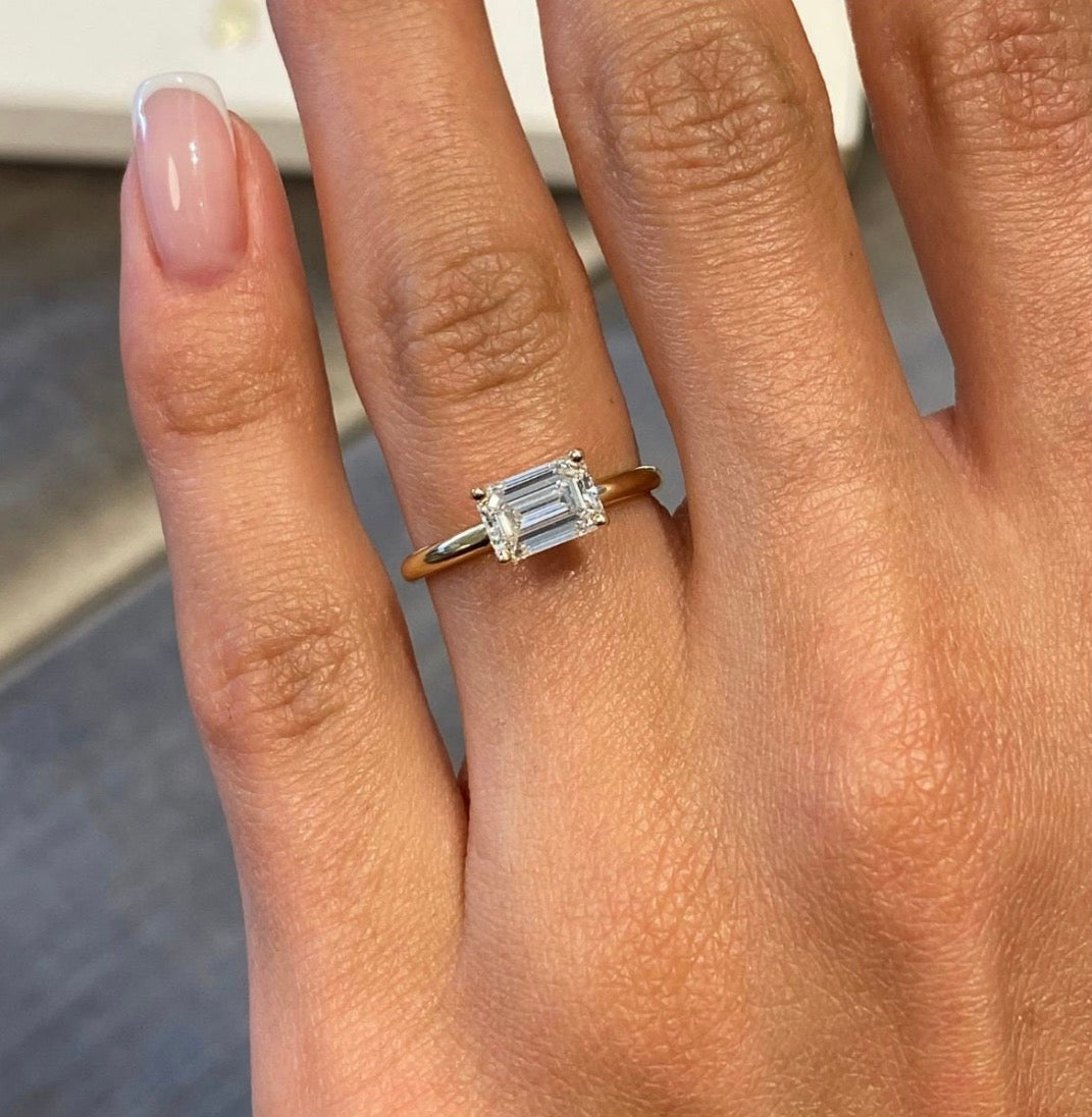 1.00ct Emerald East West Set Proposal Ring