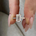 2ct Emerald Cut Ring with Baguette Band