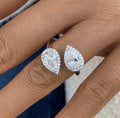 2.30ct Pear Cut Halo Wedding Ring