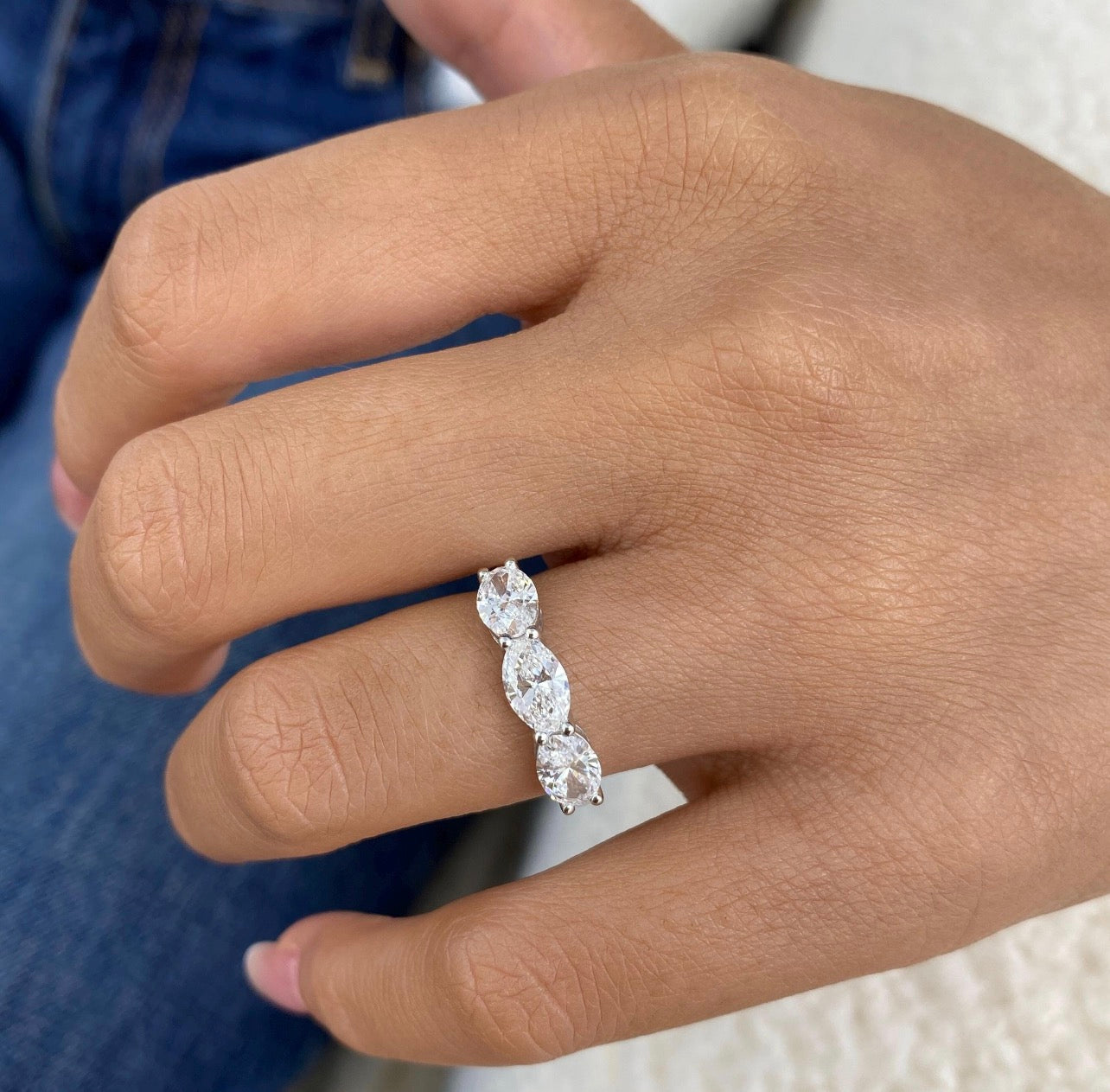 1.80ct Oval 3-Stone Wedding Ring