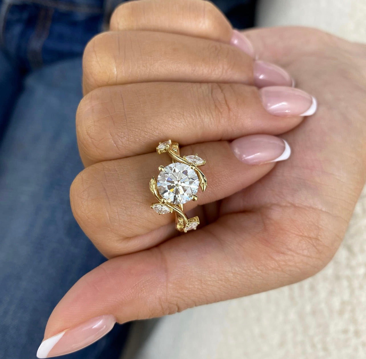 2.80ct Round Cut Accented Band Ring