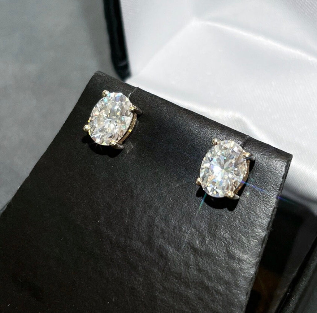 1ct Oval Cut Martini Set Studs
