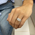 4ct Radiant Cut East West Set Cathedral Proposal Ring