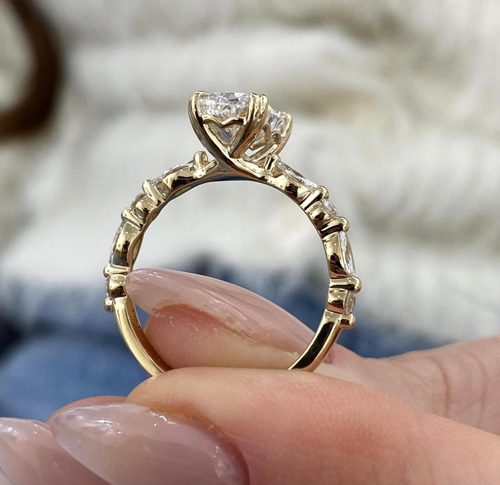 2.50ct Cushion Cut with Floral Band Ring