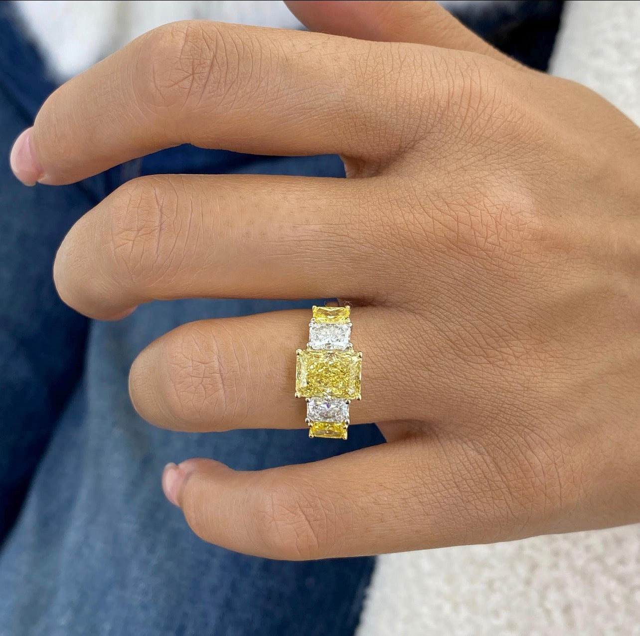4.5ct Radiant Cut Fancy Proposal Ring