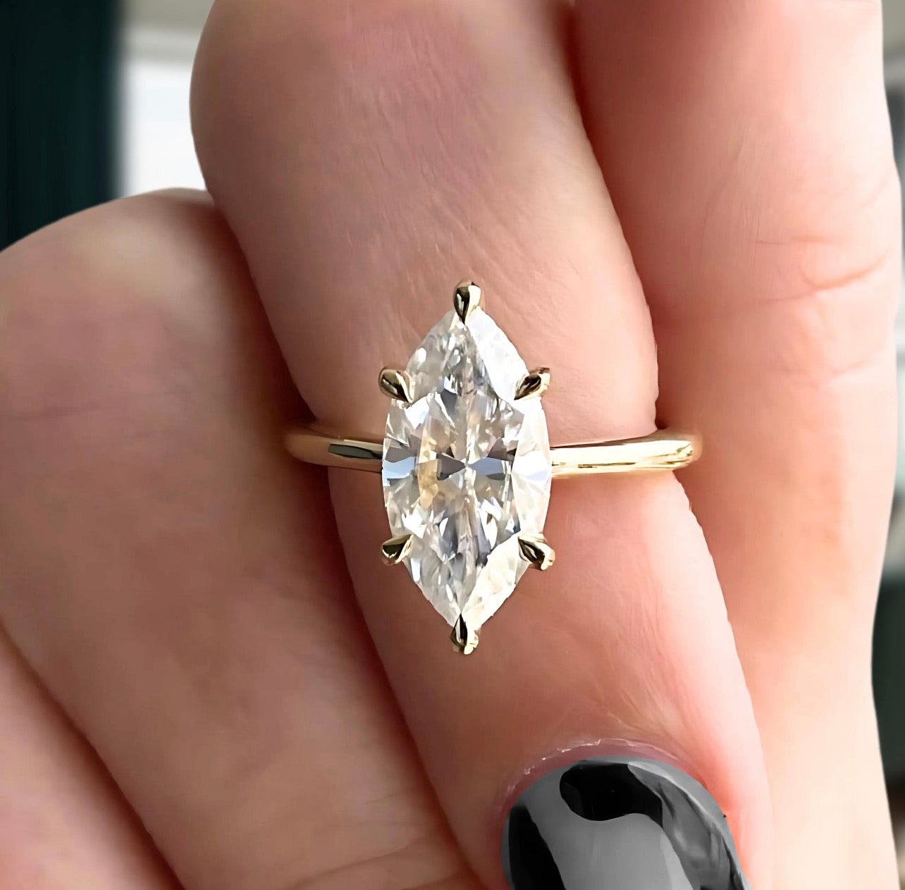 Marquise Cut Wedding Ring