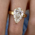 4ct Pear Cut Hidden Halo Ring