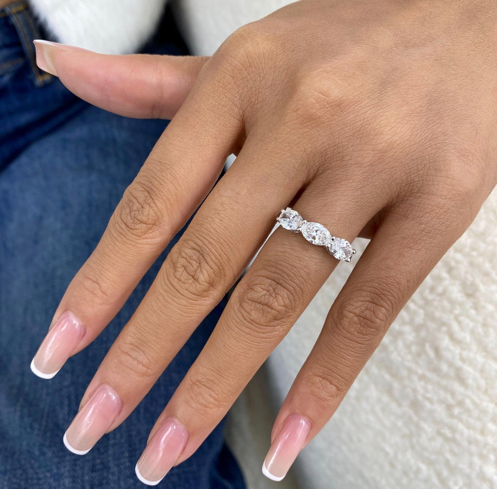 1.80ct Oval 3-Stone Wedding Ring