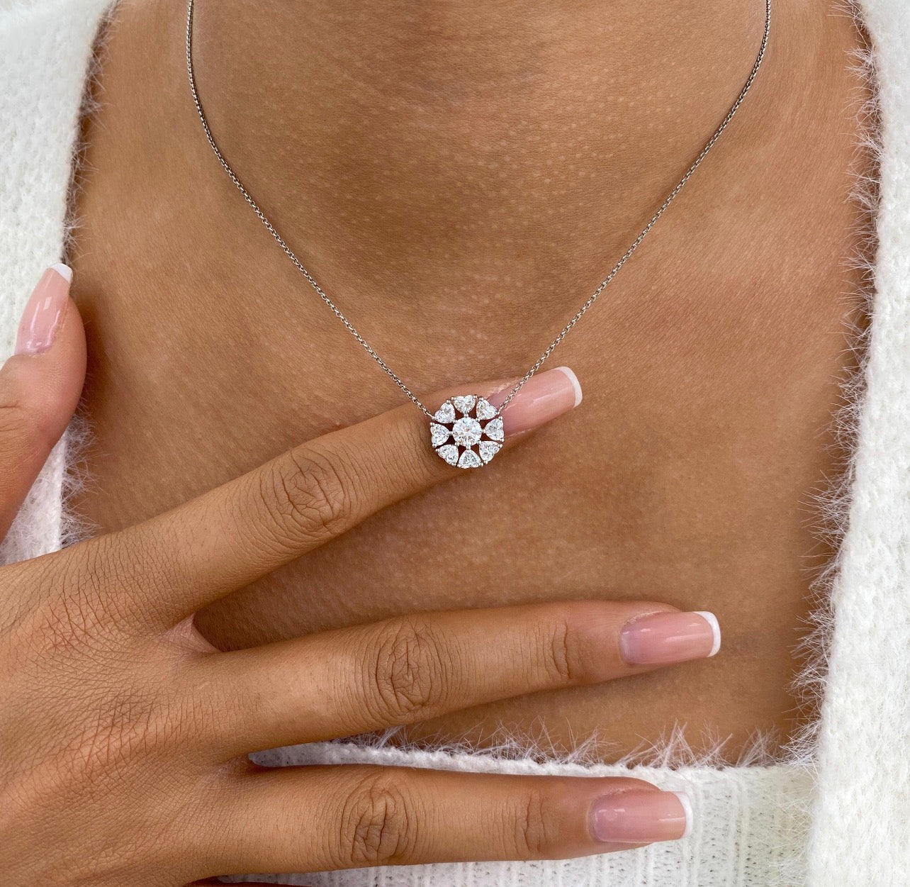 2ct Heart & Round Cut Diamond Pendant Necklace