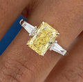 2ct Fancy Yellow Radiant with Baguette Ring