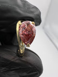 1.16ct Fancy Vivid Pink Red Heart Prong Pinky Finger Ring - READY-TO-SHIP