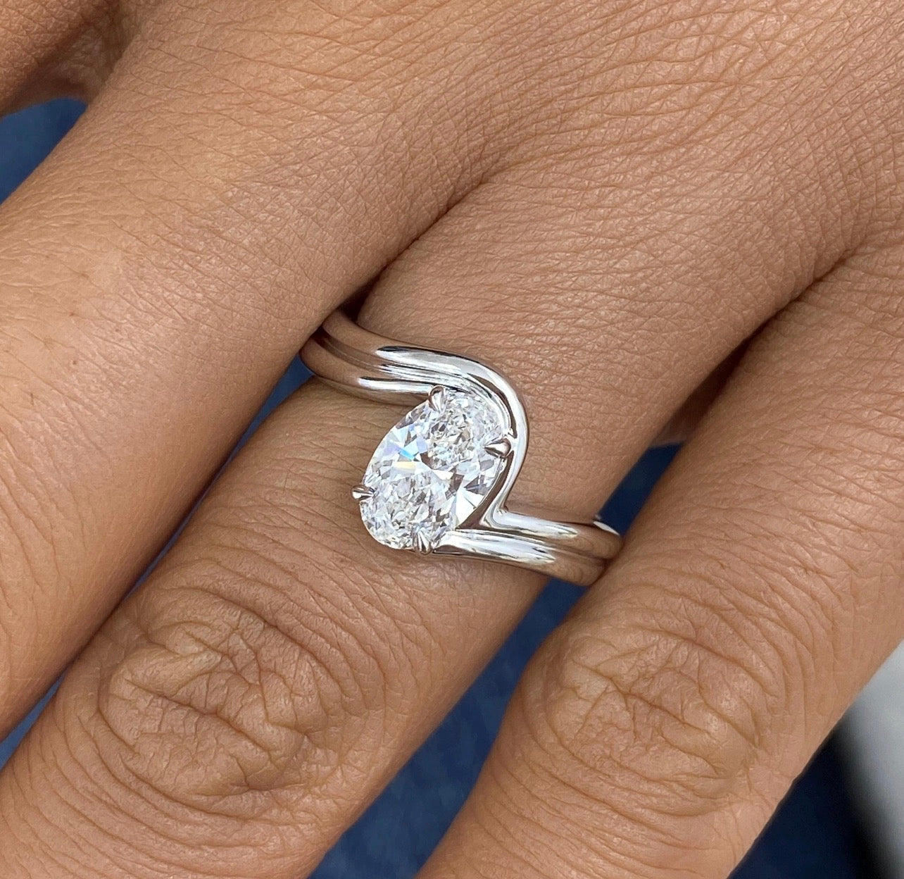 Alyssa Oval Lab Grown Diamond Double Band Ring