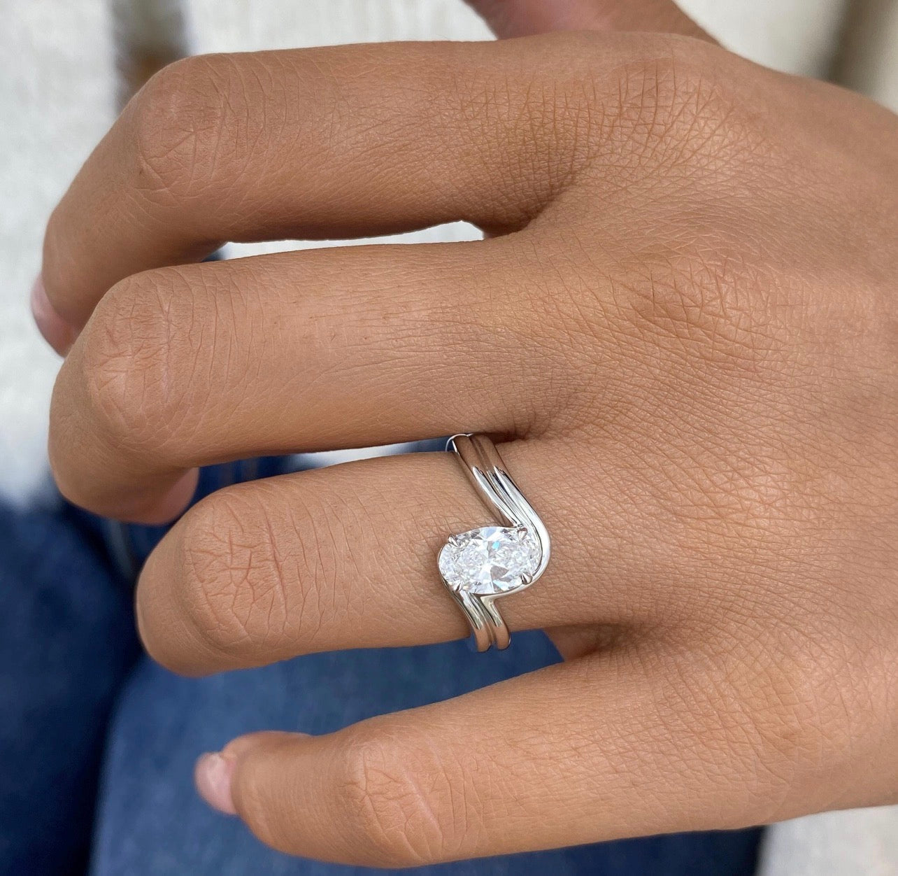 Alyssa Oval Lab Grown Diamond Double Band Ring