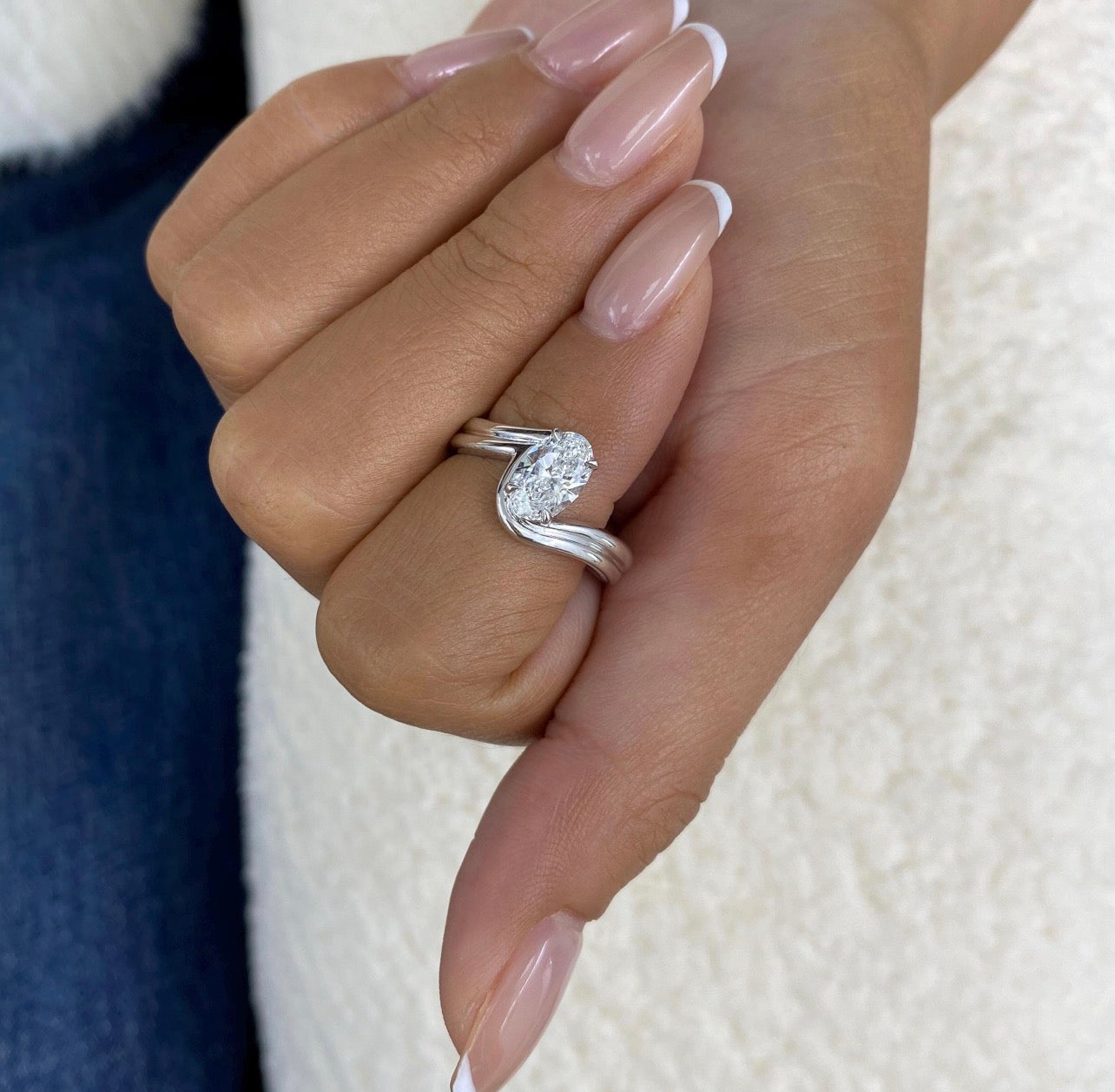 Alyssa Oval Lab Grown Diamond Double Band Ring