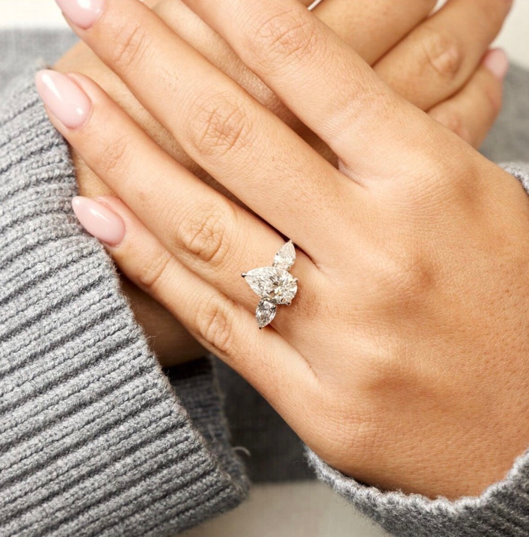 Pear Cut 3-Stone Lab Grown Diamond Ring