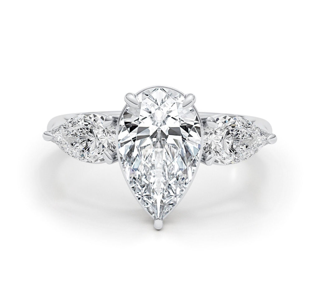 Pear Cut 3-Stone Lab Grown Diamond Ring