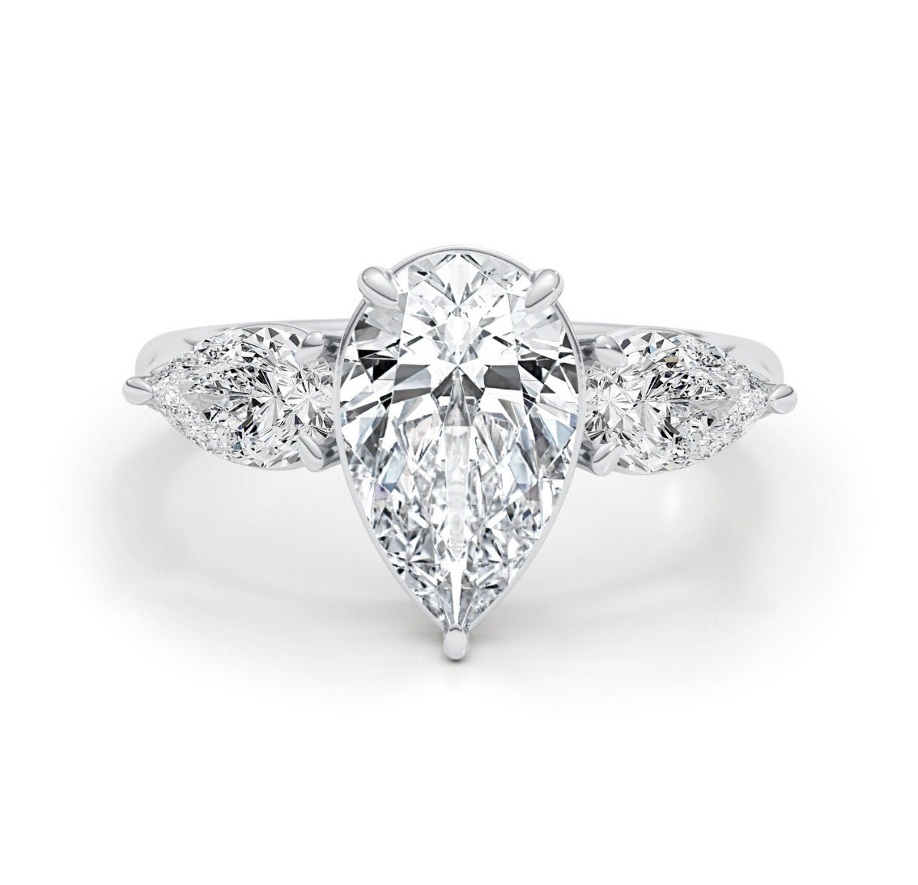 Pear Cut 3-Stone Lab Grown Diamond Ring