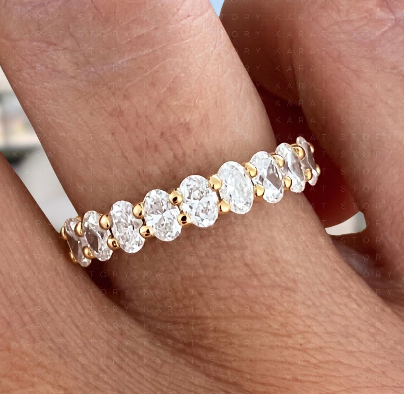 1.35ct Oval Half Eternity Band