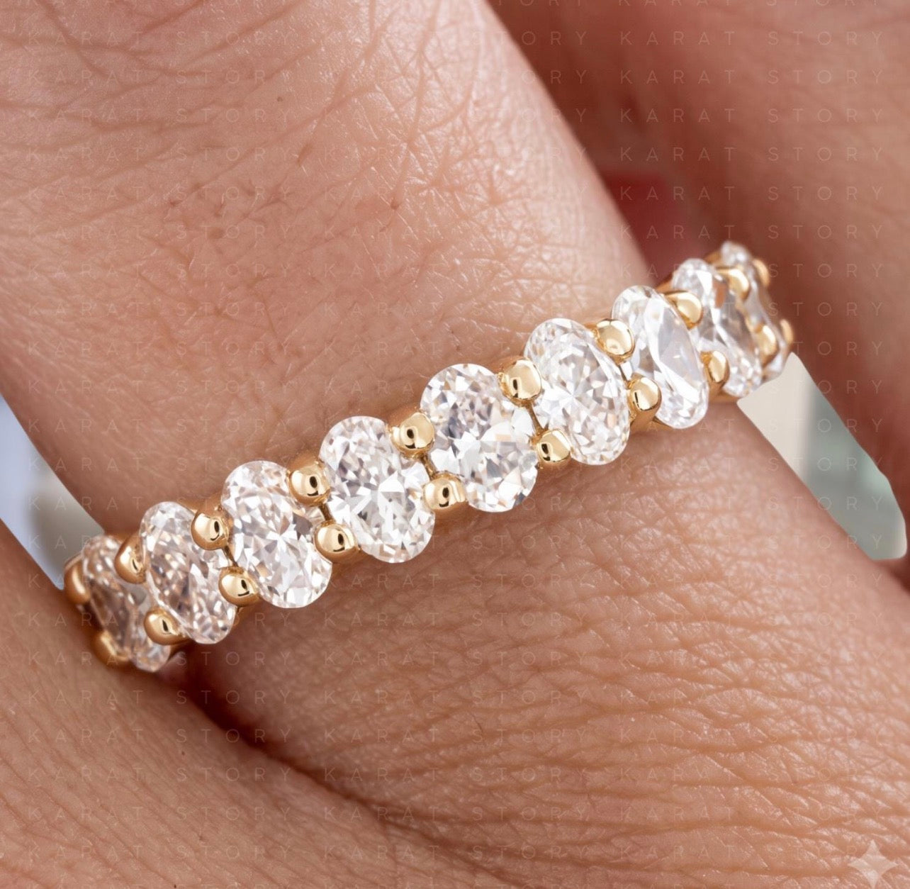 1.35ct Oval Half Eternity Band