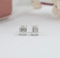 Emerald Cut Prong Set Studs